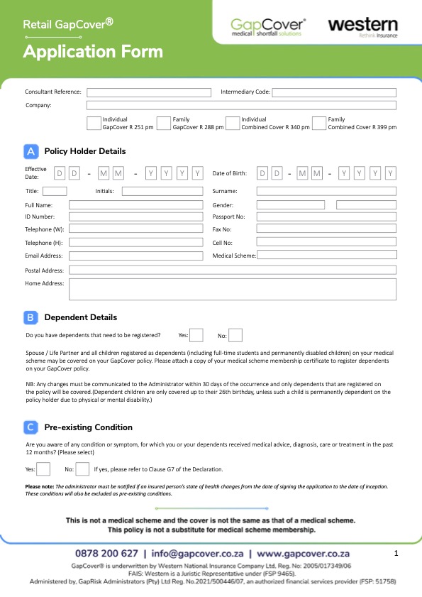 GapCover & Combined - Application Form (Retail)_2025