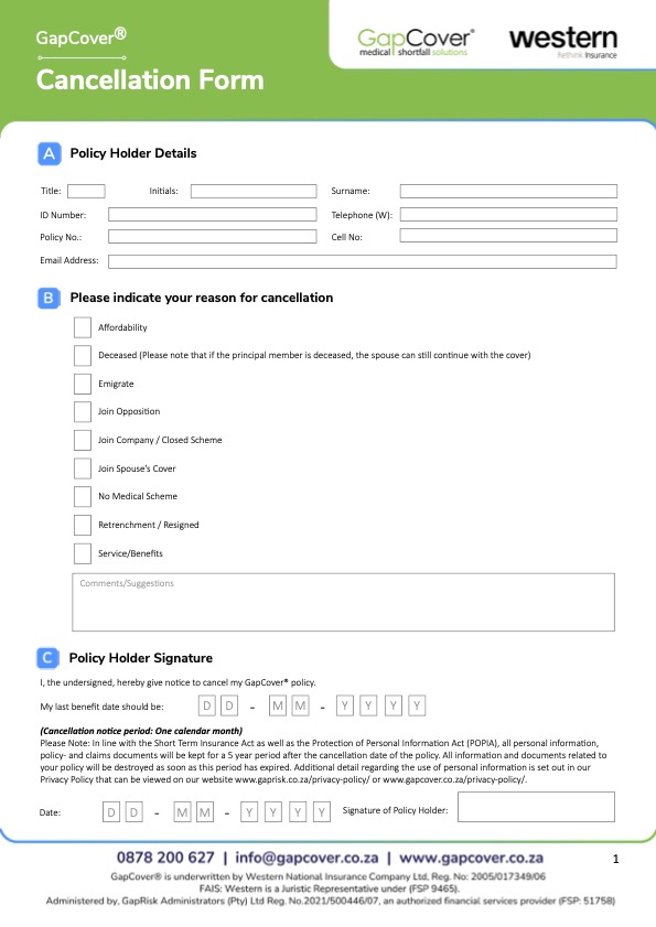 GapCover & Combined - Cancellation Form (Retail)_2025