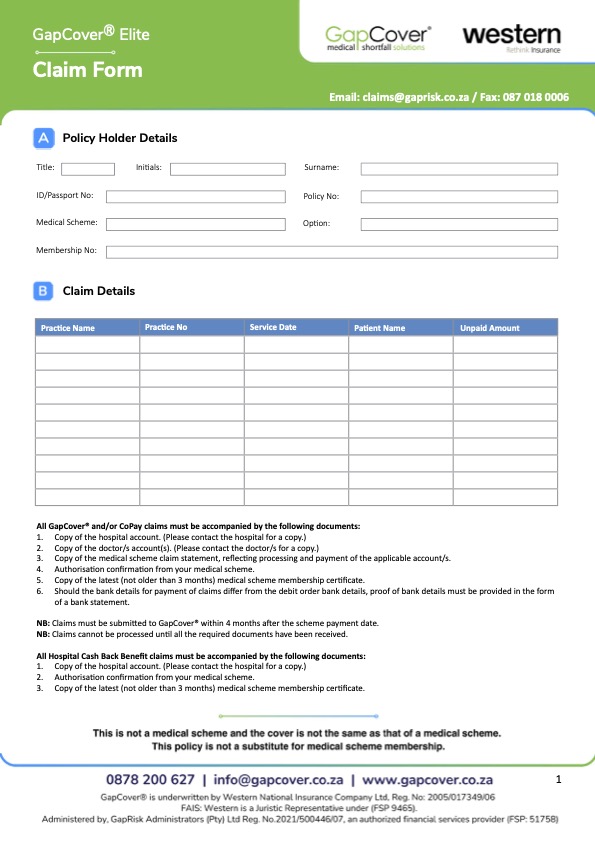 GapCover Elite plan - Claim Form_2025
